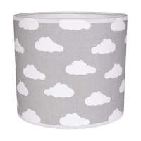 Lampshade Cylinder E27 H20 Gray-White Fabric with cloud pattern A1323