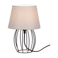 Merano Table Lamp 1xE27 Max.25W Black Metal/Black PVC Cable/Gray Fabric Shade 7565104