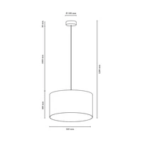 Asseto Pendant Lamp 1xE27 Max.60W Oiled Oak/Cream Fabric Cable/Beige Fabric Shade 3571774