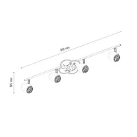 Lampa sufitowa Fly 4xGU10 maks. 50W biały metal/chromowany metal/wielokolorowy materiał syntetyczny ze wzorem biedronki 2109402