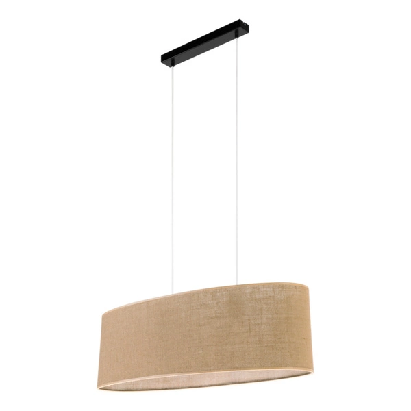 Jute Hanging Lamp 2xE27 Max.40W Black/Transparent/PVC/Beige 17910204