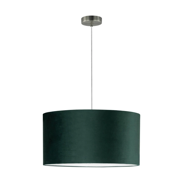 Scarlett Pendant Lamp 1xE27 Max.60W Satin Metal/Transparent PVC Cable/Green Velvet Shade 3754027