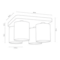Jenta Lampa Sufitowa 4xE27 Max.25W Dąb Olejowany/Biały 8512474