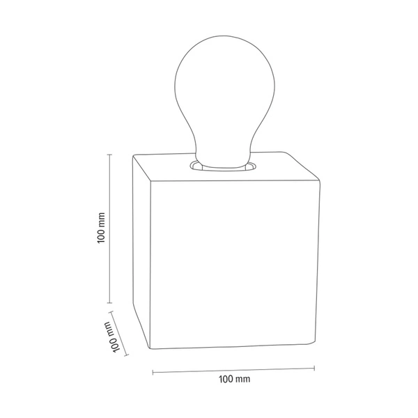 Strong Square Table Lamp 1xE27 Max.25W Gray Concrete/Black PVC Cable 6170936