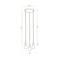 Lampa wisząca Clarte 3xE27 maks. 60W Dąb olejowany/Czarny metal/Czarny kabel z tkaniny 3271304R