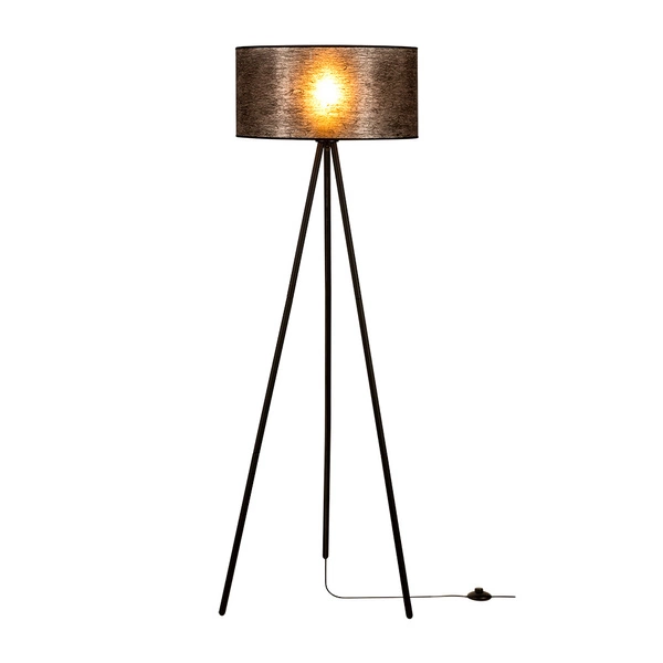 Lampa podłogowa Nevoa 1xE27 maks. 40W Czarny metal/czarny kabel PCV/czarny klosz z tkaniny 151920104