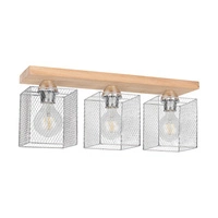 Norman Wood Ceiling Lamp 3xE27 Max.25W Oiled Oak/Chrome Metal 8175374