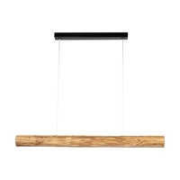 Lucas Pendant Lamp 1xLED Samsung 24V Integrated 2380lm 3000K 25,5W Stained Pine Brown/Black Metal/Transparent PVC Cable with Touch Dimmer 69480104