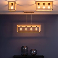 Lampa sufitowa jedno-punktowa KAGO drewno dębowe kolor dąb olejowany oprawka czarna, 9154174 9154174