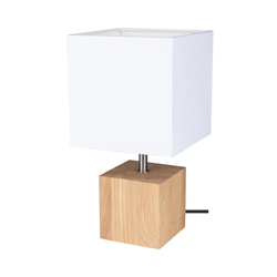 Trongo Square Table Lamp 1xE27 Max.25W Oiled Oak/Black PVC/White