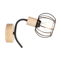 Viviane Wall Lamp 1xE27 Max.60W Oiled Oak/Black Metal 8224174