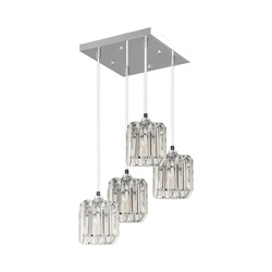 Casina Pendant Lamp 4xE27 Max.60W Chrome Metal/Transparent Crystal