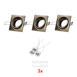 Cristaldream Set of Downlights 3xGU10 Max.50W Patina Metal