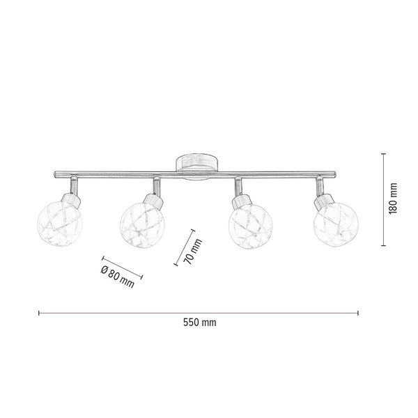 Lampa sufitowa Lisa w zestawie 4xG9 Maks. 28W Patynowy metal/białe szkło 2097411
