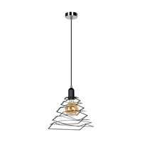 Lampa Wisząca Komet 1xE27 Max.60W Chromowany Metal/Czarny Metal/Czarny Kabel PCV 1855104