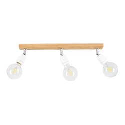 Porcia Wood Ceiling Lamp 3xE27 Max.25W Oiled Oak/White Ceramics 8125374