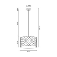 Mirabella Pendant Lamp 1xE27 Max.60W Chrome Metal/Anthracite Fabric Cable/Silver Synthetic Material Shade 1692128