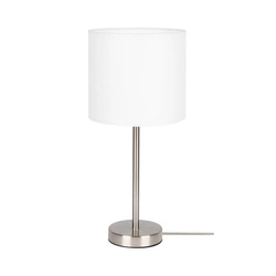 Amor Table Lamp 1xE27 Max.40W Satin Metal/Transparent PVC Cable/White Fabric Shade 7012713011044