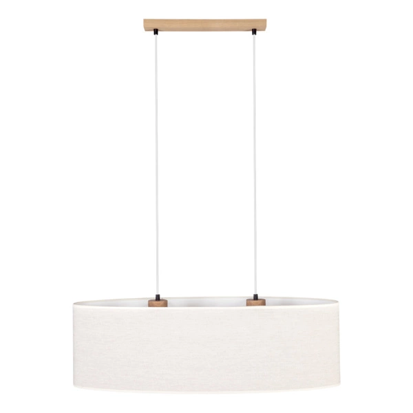 Boho Hanging Lamp 2xE27 Max.40W Oiled Oak/Transparent PVC/Beige 17910274