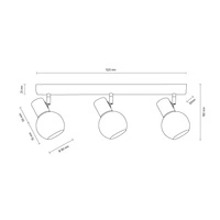 Karin Ceiling Lamp 3xE14 Max.40W Birch Wood/White Glass 2231360