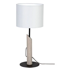 Colette Grey Table Lamp 1xE27 Max.40W Stained Pine Gray/Black Metal/Black Fabric Cable/Gray Fabric Shade 8620217104