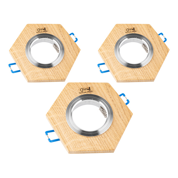 Vitar Wood Set of Downlights 3xGU10 Max.6W LED Oiled Oak