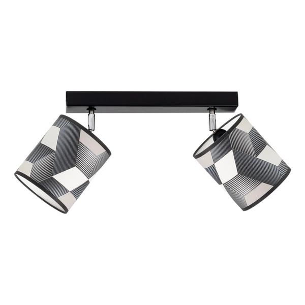 Lampa Sufitowa Espacio 2xE27 Max.25W Czarny Metal/Wielokolorowa Tapeta 56748204