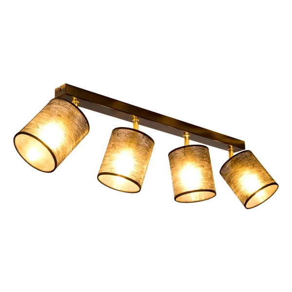 Nevoa Ceiling Lamp 4xE27 Max.25W Black Metal/Gold Metal/Black Fabric Shade 56392404