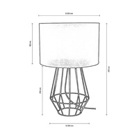 Endorfina Table Lamp 1xE27 Max.60W Black Metal/Black PVC Cable/Black Fabric Shade 7324104