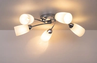 Lampa Sufitowa Terni 5xE14 Max.40W Chrom Metal/Białe Szkło 8330528