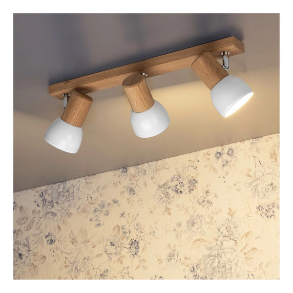 Svenda Ceiling Lamp 3xE27 Max.60W Oiled Oak/Chrome/White 2224374