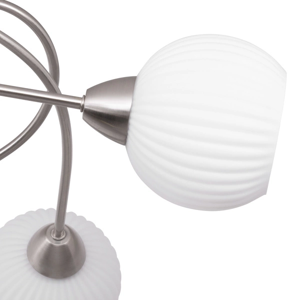 Pavia Ceiling Lamp 5xE27 Max.60W Satin Metal/White Glass 8270527