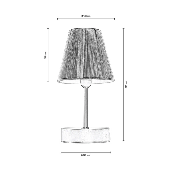 Mila Wood Table Lamp 1xE14 Max.25W Birch Wood/Black Metal/Black PVC Cable/Silver Shade 7771960