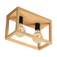 Kago Ceiling Lamp 2xE27 Max.60W Oiled Oak/Black Metal 9154274