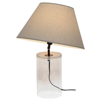 Dove Table Lamp 1xE27 Max.40W Transparent Glass/Black Fabric Cable/Gray Fabric Shade 779149110