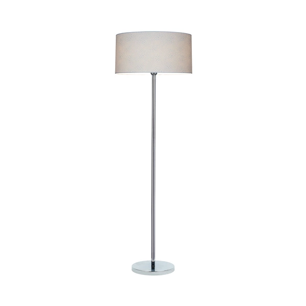 Leila Floor Lamp 1xE27 Max.60W Chrome Metal/Transparent PVC Cable/Multicolor Paper+PCV Shade with Crocodile pattern 6651028