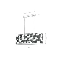 Lampa Wisząca Espacio 2xE27 Max.40W Dąb Olejowany/Przezroczysty Kabel PCV/Tapeta Wielobarwna 17480274