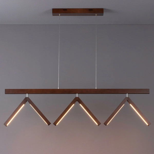 Silas Pendant Lamp 3xLED 24V Integrated 1680lm 3000K 18W Walnut Beech Wood/Transparent PVC Cable 5187376