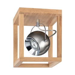 Roy Ceiling Lamp Incl.1xLED GU10 5W Oiled Oak/Satin Metal