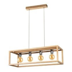 Kago Pendant Lamp 4xE27 Max.60W Oiled Oak/Chrome/Transparent 61500474