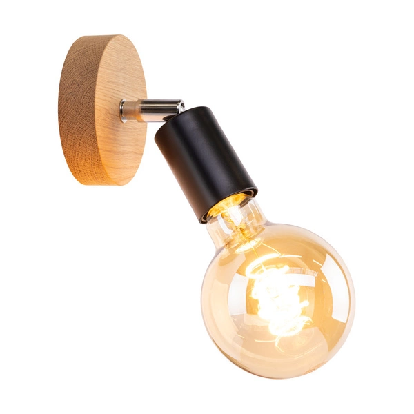 Negro Wall Lamp 1xE27 Max.25W Oiled Oak/Black Metal 2017419100000