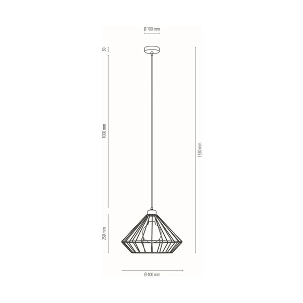Lampa wisząca Raquelle 1xE27 maks. 60W czarny metal/czarny kabel PVC 187249104