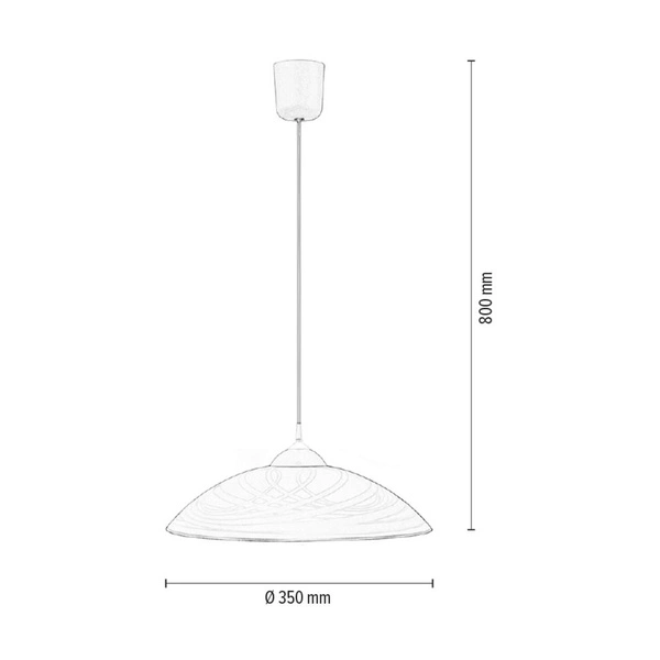 Lampa wisząca Sydney 1xE27 maks. 60W biały materiał syntetyczny/biały kabel PVC/białe szkło 4233502