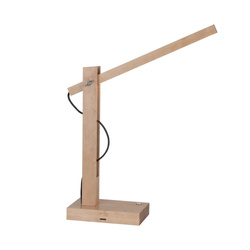 Tukan Table Lamp 1xLED 24V Integrated 490lm 3000K 5,5W Birch Wood/Anthracite Fabric Cable with Touch Dimmer