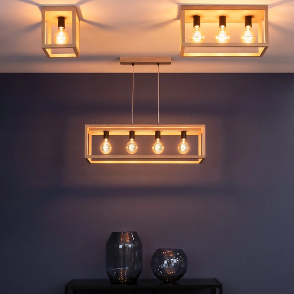 Kago Ceiling Lamp 1xE27 Max.60W Oiled Oak/Black 9154174