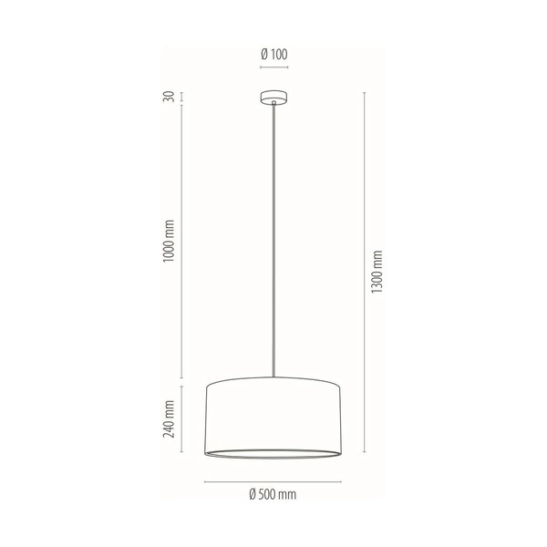 Dove Pendant Lamp 1xE27 Max.60W Oiled Oak/Transparent PVC Cable/Gray Fabric Shade 16390174