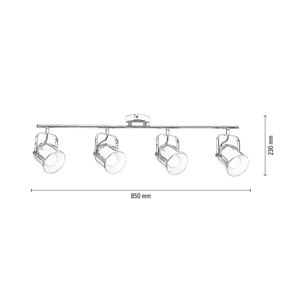 INGA ceiling strip lamp 3 pt chrome 2741428