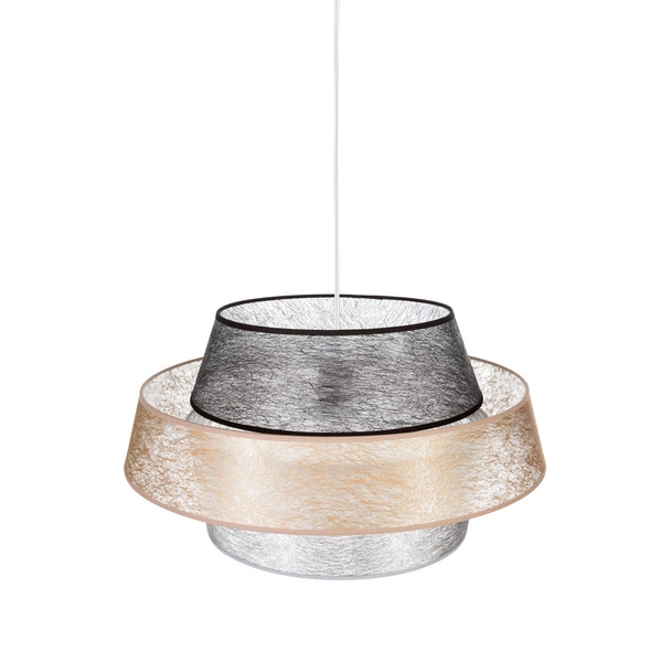 Nevoa Lampa Wisząca 1xE27 Max.60W Czarny/Transparentny PVC/Czarny-Złoty-Srebrny 150089104