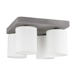 Gentle Ceiling Lamp 4xE27 Max.25W Gray Concrete/White Fabric Shade 2321436