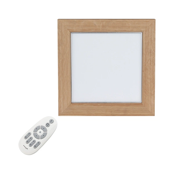 Kwadratowa lampa sufitowa Vivica 1xLED zintegrowana 3600lm 2700-6200K 46W dąb olejowany/biały materiał syntetyczny z pilotem 2088715